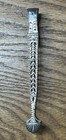 Early English Reticulated Sterling Sugar Tongs Period Monogram 
