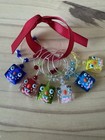Happy Faces People      wine Glass Charm Rings Set Of 6