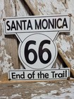 Vintage Route 66 Porcelain Sign Old Highway Santa Monica Mother Road California