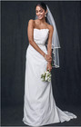 David s Bridal Ivory Taffeta Strapless A-line Wedding Dress Size 2  wg3457  Nwt