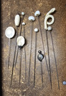 Vintage Lot Of 11 White Themed Hatpin And Bavaria Hatpin Holder