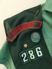 Vtg 1960s-70s Girl Scout Of America Uniform Green Dress Sash Patches Pins