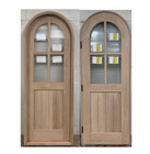 Solid White Oak Lumber Arch Top Door Solid Wood Storybook Pantry Door Glass