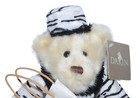 Vintage Dakin Zena Teddy Bear Plush Stuffed Animal Designer Zebra Print Shopper