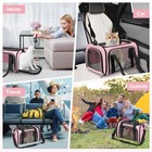 Tsa Approved Pet Carrier Soft Sided Cat Dog Travel Bag For Small Pets Pink