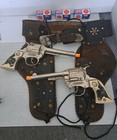 Vintage Hubley Western Cowboy Toy Cap Guns gene Autry Holster-coins-spurs-nugget