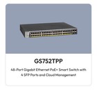 Netgear Gs752tp 52-port Poe Gigabit Ethernet Smart Managed Switch Silver gray V6