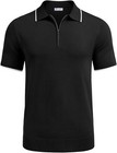 Men s Short Sleeve Zipper Polo Shirt Casual Knit Classic Fit Breathable Tee
