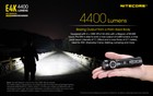 Nitecore E4k 4400 Lumen Edc Flashlight With 5000mah Usb-c Rechargeable Battery