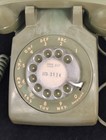 1975 Rotary Telephone Phone Avocado Olive Green Itt Model 500 Works Tested 