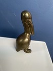 Vintage Mid Century Brass Pelican Bird Figure 5    Tall