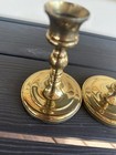 Pair Of Brass Candlestick Holders Vintage 5    Tall
