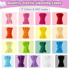 400 Pcs Weaving Loom Kit Toys  17 Colors Loom Loops With 11 Pcs Wooden Rings    