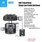 Low Profile Camera Tripod Ball Head 28mm All Metal Cnc Panorama Ball Head 10kg