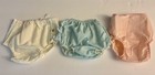 Vtg Lot Of 3 Baby Diaper Cover Plastic Lined Fabric Lanokins Pink Ruffle Blue