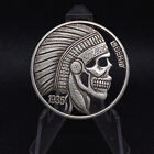 Hand Cut Hobo Coin Dollar Skull Indian Brave Warrior Native American Hobo Nickel