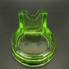 Vintage Green Glass Deshler-wallick Hotel Advertising Ashtray Match Holder Ohio