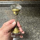 Vintage Pair Of Crystal And Brass Door Knobs With Shaft