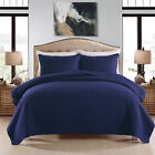 Embossed Reversible Bedspread Coverlet Quilt Set Bedding Cover Queen King 3piece