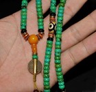 Tibetan Turquoise Buddhist Buddha Worry Prayer Bead Mala Necklace