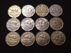 12 Different Canada Nickels Date Set 1950-1959 1951 53 n sf Roll Beaver Coins