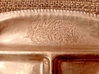 Vintage Hammered Aluminum Floral Divided Serving Tray With Raised Leaves