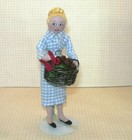 Miniature Christmas Pinecones In Basket  Red green Silk Bows  Dollhouse 1 12