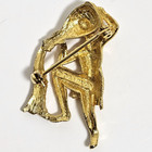 Vintage Davinci Brooch Pin Aquarius Zodiac Sign Signed Horoscope Water Astrology