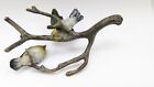 Antique Austrian Cold Painted Bronze Birds On A Branch