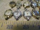 Vtg Lot Watch Movements Wind Up Parts Repair 17j Elgin Bulova Gruen Ladies L3