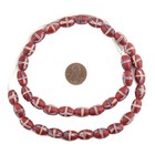 Red Mini Java French Cross Beads 9mm Indonesia Bicone Glass Large Hole