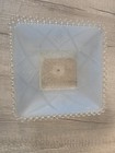 Vtg Art Deco Mcm Mint Blue   Clear Square Ceiling Light Shade Hobnail Edge 11 