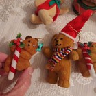 Lovely Vintage Flocked Bear Christmas Ornaments Josef Originals   Unbranded Lot