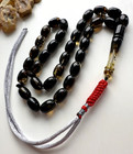 Natural Baltic Amber 17g  Islamic Prayer Rosary 33 Barrel Beads Tasbih Misbaha