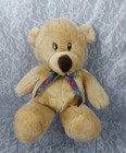 Fiesta America Wego Cuddle Bear Teddy Tan Brown Bow 18  Plush Stuffed 90 s 1991