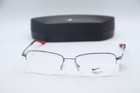 New Nike Flexon 4306 073 Silver Black Red Authentic Frames Eyeglasses 56-18