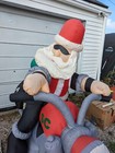 Gemmy Air Blown 7 Foot Christmas Inflatable Santa Claus Riding Motorcycle W bag