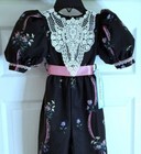Vintage Rare Daisy Kingdom Lace Collar Ribbons flowers One-piece Jumpsuit-5-nwt