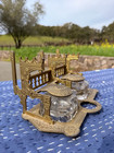 Antique Brass Ornate Double Inkwell Pen Holder - Matching Glass Inkwells 1879