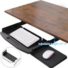 28 lx8 w Steel Under Desk Keyboard Tray Slide Out   360   Rotating Mouse Platform