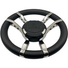 Gussi Italia Boat Steering Wheel Stainless Steel Spoke Leather Rim   Aquila Boat
