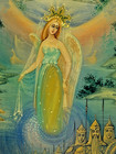 Russian Lacquer Box Museumquality Mstera Tsar Saltan Swan Maiden Mother Of Pearl