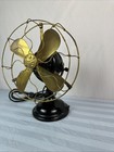 Antique Ge Brass 4 Blade 3 Speed Metal Fan General Electric Working Vintage