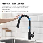 Matte Black Sensor Touch Kitchen Faucet Sink Pull Down Sprayer Swivel Mixer Tap