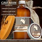 Hand Crafted Caveman   Beard Oil Conditioner   Beard Balm   Brush Kit