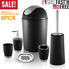 6pcs Bathroom Accessories Set Toothbrush Holder Soap Dispenser Toilet Brush Gift