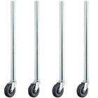 Set 34  4 Galvanized 1 5 8  Steel Legs 5  Casters Work Prep Table Replacement