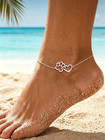 925 Sterling Silver Ankle Bracelets For Women 14k Gold Plated Anklets Set