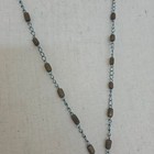 Lariat Cross Necklace Beaded Brown Wood-like Silver Long Casual Everyday