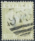 Cyprus 14 Used Spacefiller Wmk Crown   Cc Issued 1881 Victoria Very Rare